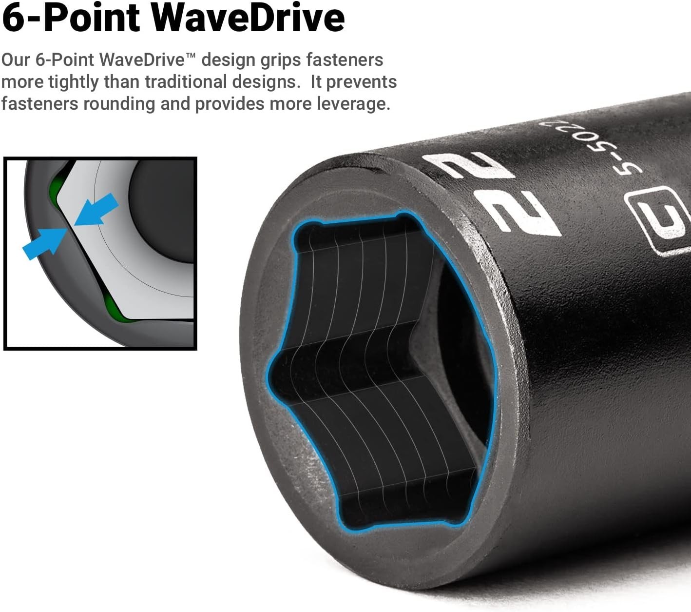 Professional 8 mm Impact Socket – 3/8 Drive, Manganese Phosphate Coated