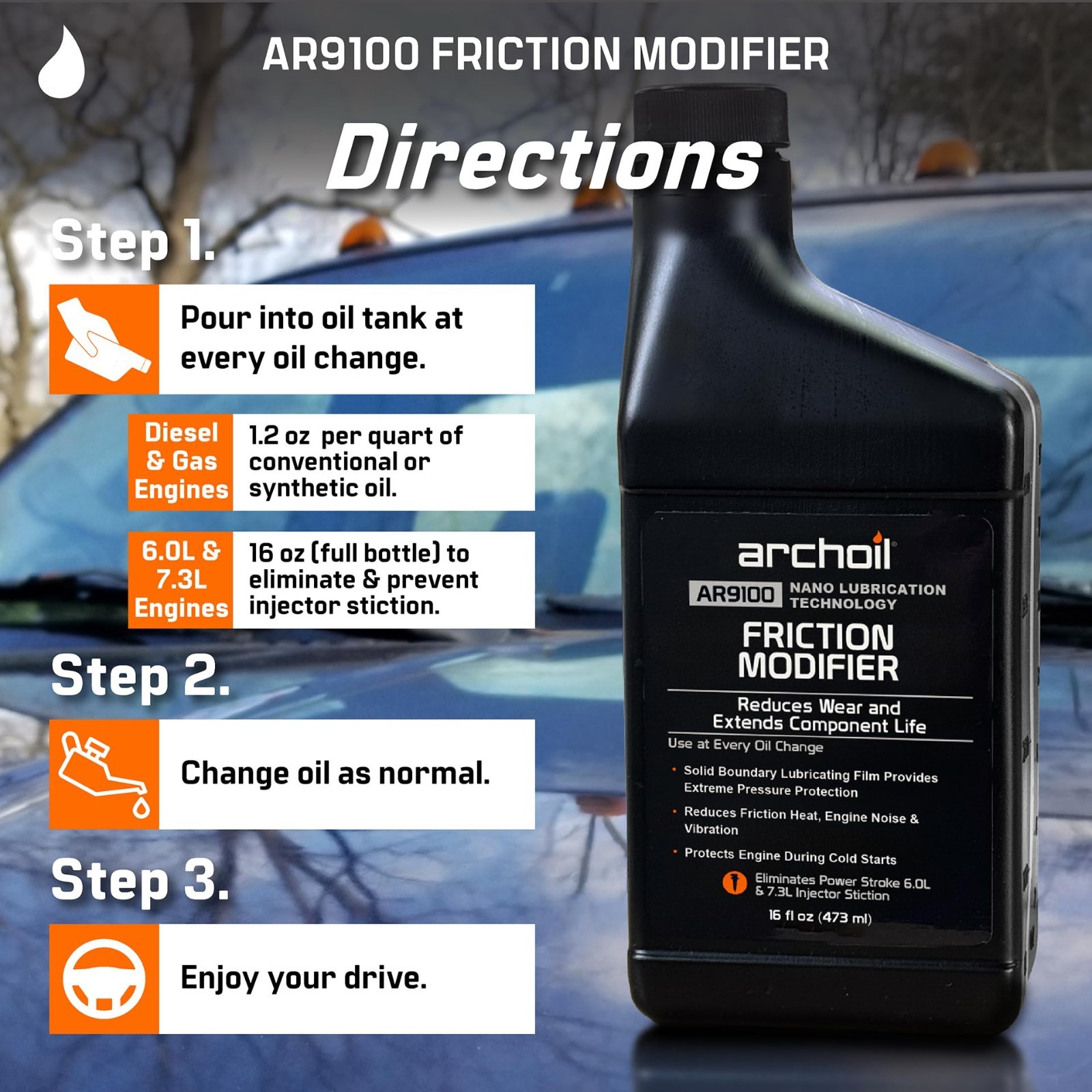 Friction Modifier Value Pack – 2 x 16oz Bottles for Powerstroke Engine Treatment
