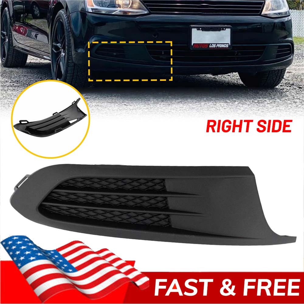 Fog Light Lamp Hole Cover RH Passenger Side Black for 2011-2014 Volkswagen Jetta