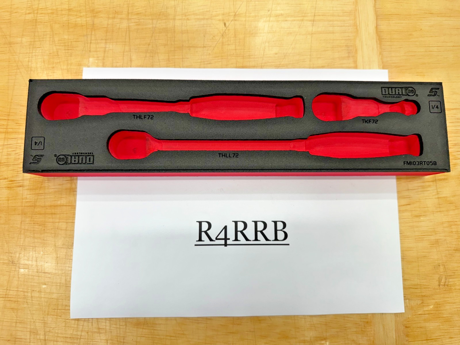 Snap-on Tools RED Foam Tray for 3pc 1/4″ Drive Ratchet Set FM103RT05BR
