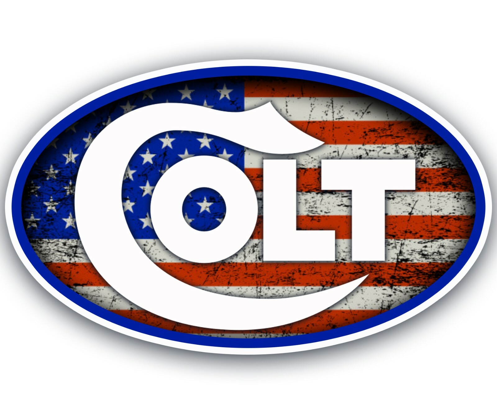 Colt American USA Flag Gun Rights Tool Box Bumper Sticker Vinyl Decal