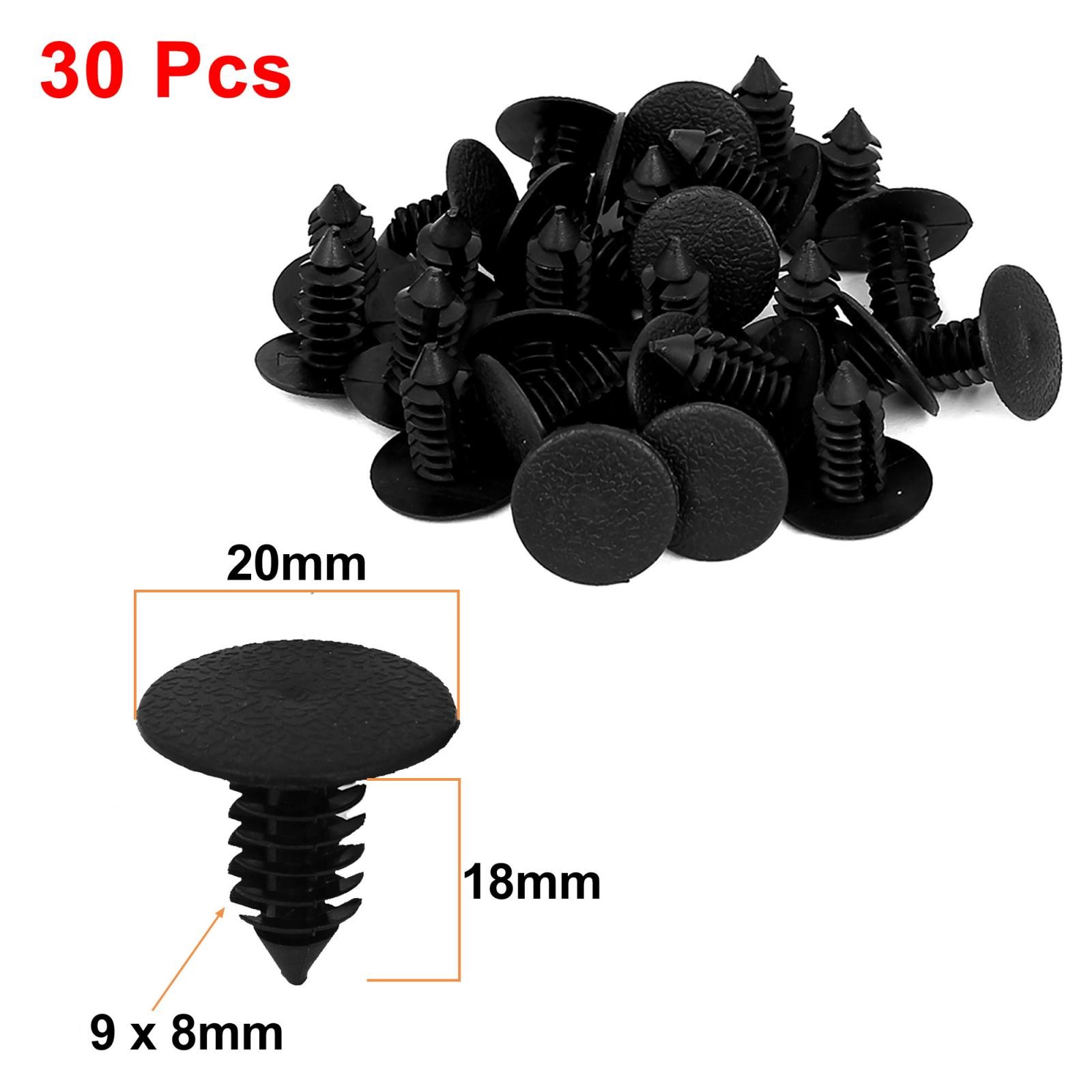 9mm x 8mm Hole Plastic Car Bumper Fender Fir Tree Clips Rivets Retainer 30pcs