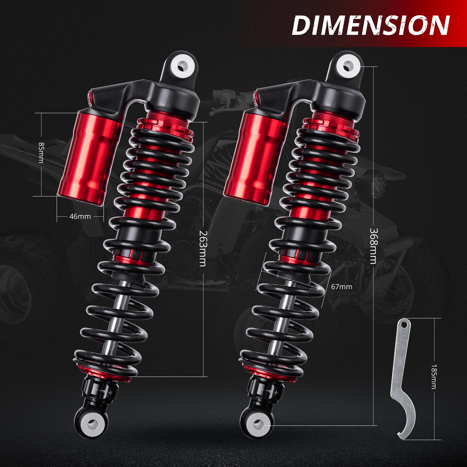 STAGE 4 FRONT SHOCKS ABSORBER PAIR FOR YAMAHA BLASTER 200 YFS200 ATV 1988-2006