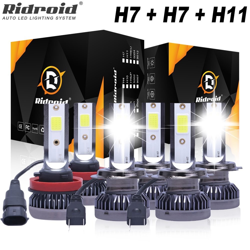 For Hyundai Sonata 2011 2012 2013 2014 LED Headlight Bulbs + Fog Light Combo Kit