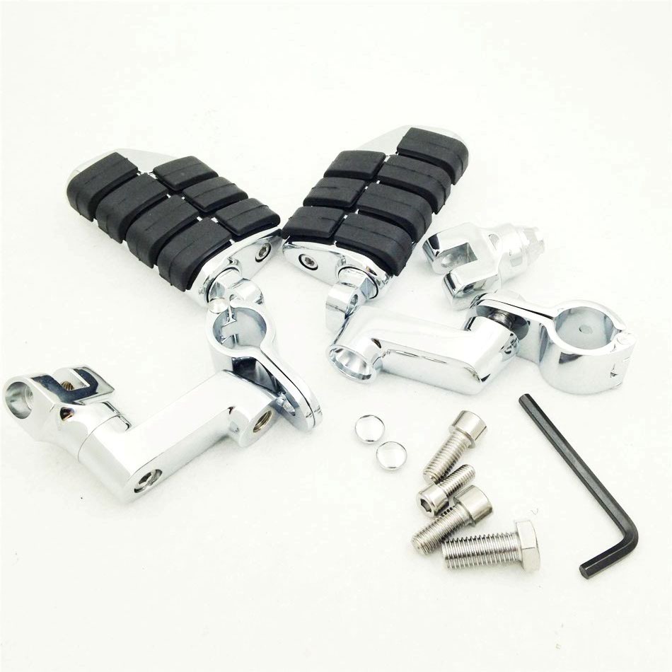 1.25″ Chromed Highway Clamps w/ Large Foot Pegs For YAMAHA V-STAR Roadstar