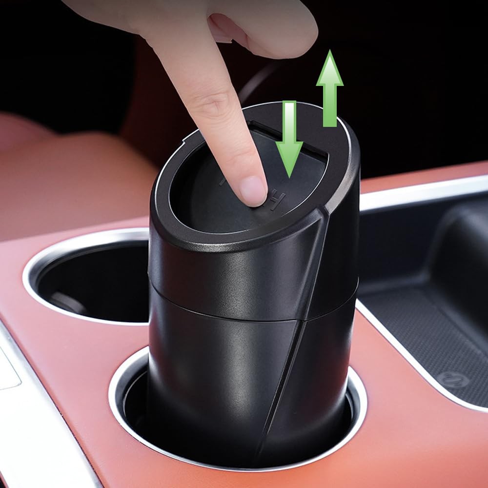 Pink Mini Portable Leakproof Car Trash Can with 3.3 x 3.1 x 7.87 inches,