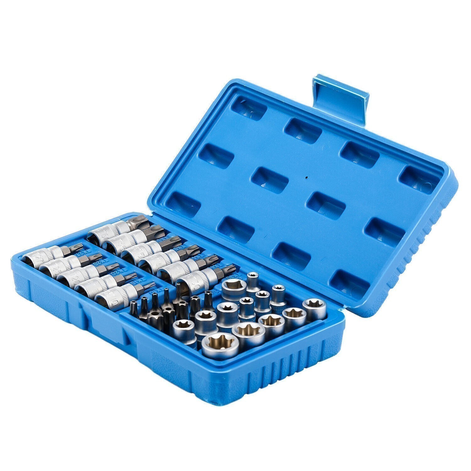 Drive Male Female Torx Star Bit Socket E-Socket Set Handheld Tool 34Pcs For Car
