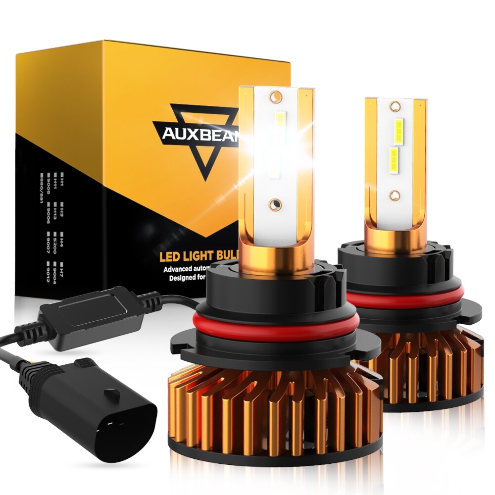 AUXBEAM HB1 9004 LED Headlight 52W 10000LM High Low Beam Kit Bulbs 6000K White