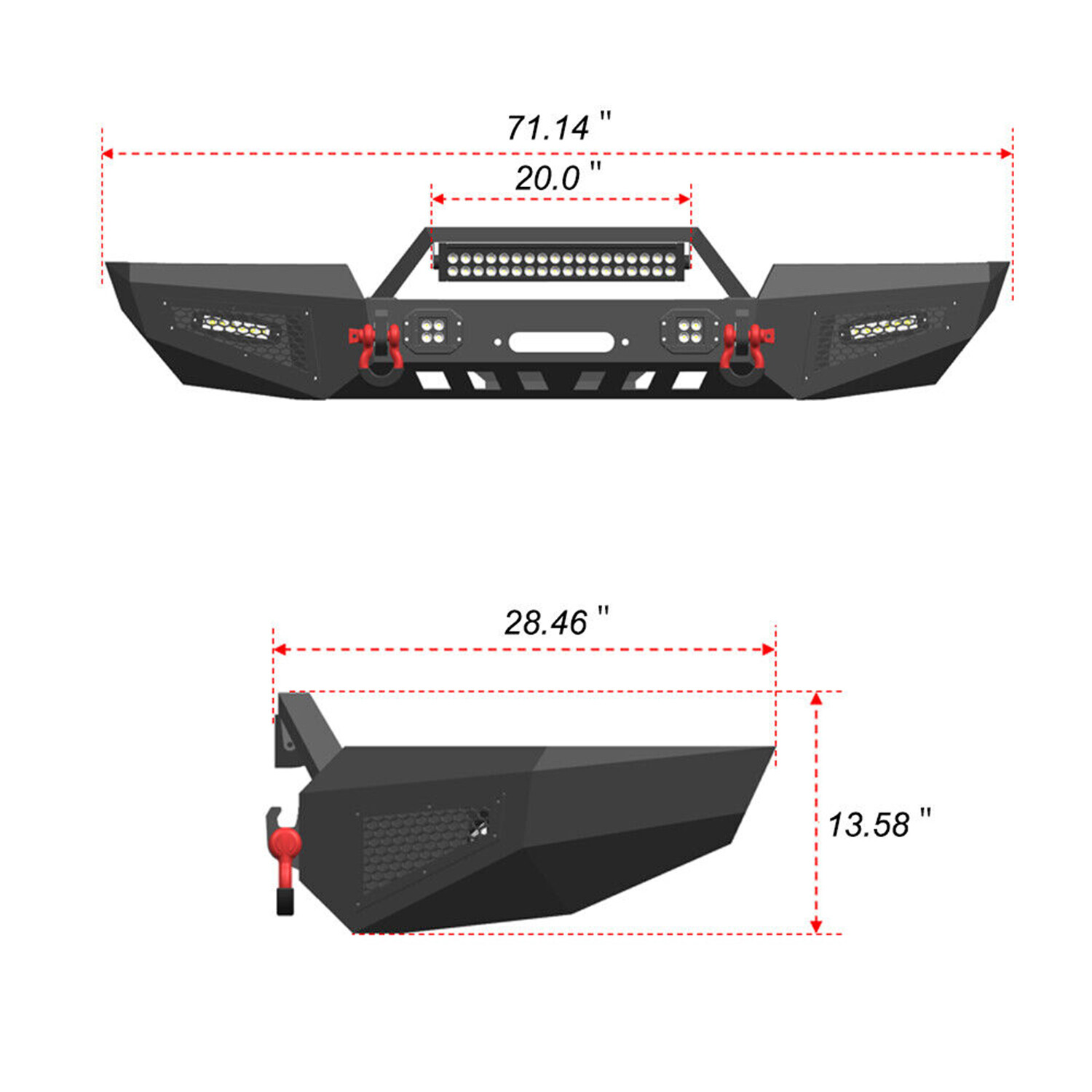 Fits For Jeep Grand Cherokee WJ 1999-2004 Rear /Front Bumper With LED Lights