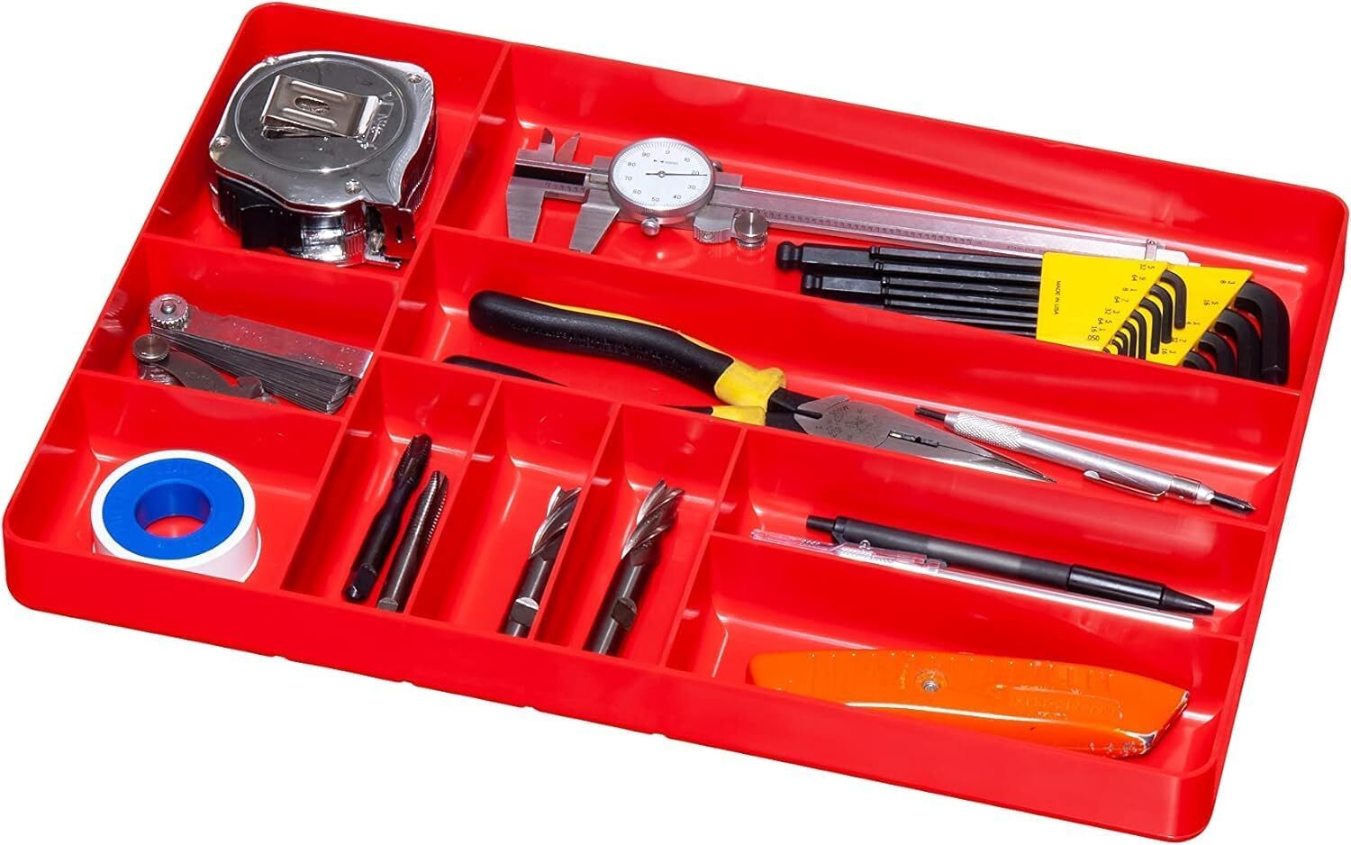 Ernst Manufacturing 10 Compartment Drawer Organizer: 10-Compartments, Red