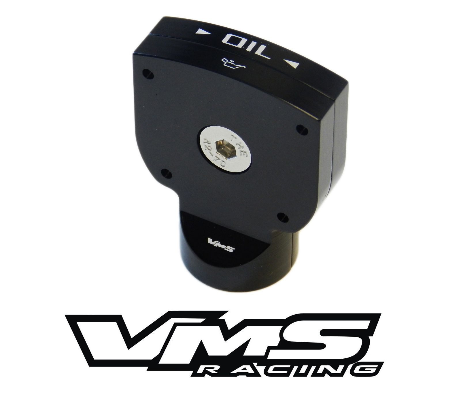 VMS BILLET ALUMINUM BLACK ANODIZED OIL CAP DIPSTICK LS2 LS-2 ENGINE OIL EMBLEM B