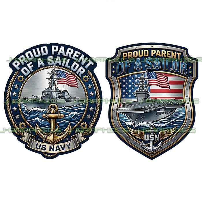 Proud Parent of a Sailor Navy Military Vinyl Decal Sticker 2 Pack A