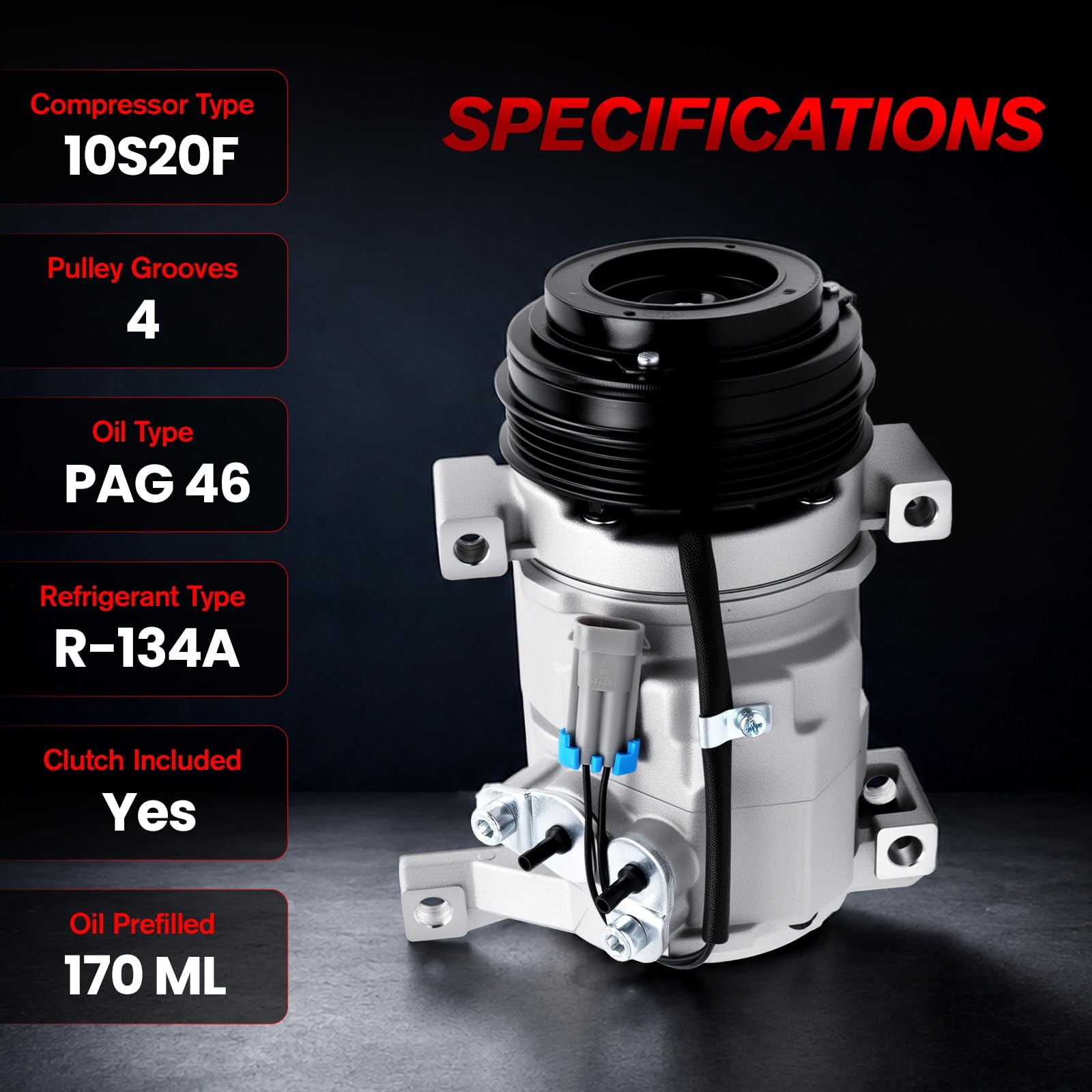 Autodevil AC Compressor for Chevy/GMC Model, 2000-2013 1 Count (Pack of 1)