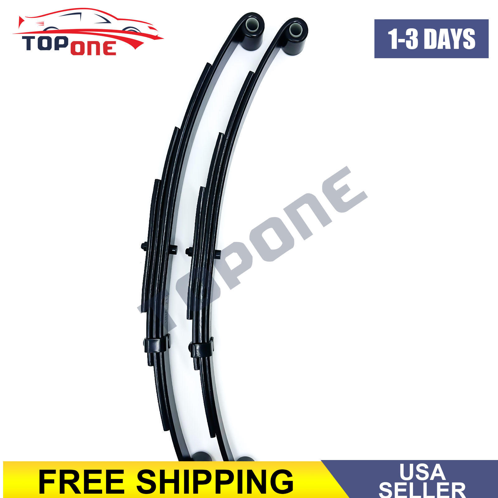 Trailer Leaf Spring 4 Leaf Double Eye 1750lbs Cap for 3500lbs Axle Pair 2PCS