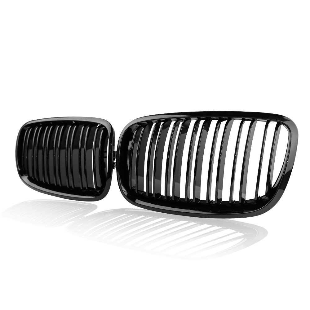 Gloss Black For BMW X5 E70 X6 E71 2007-2013 Dual Slats Front Kidney Grille Grill