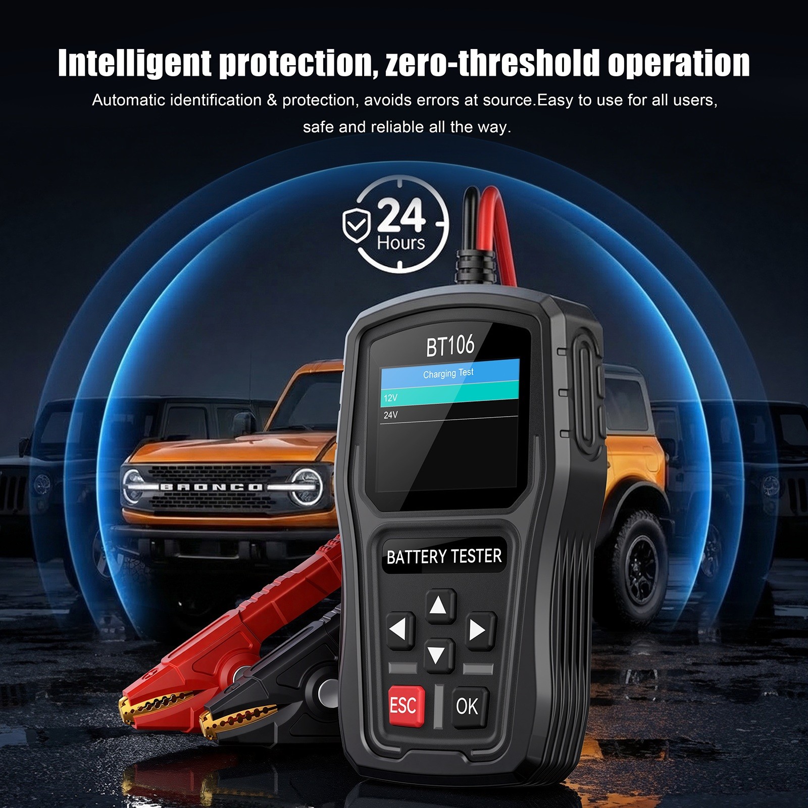 TopDiag 12V24V Car Battery Tester Truck Startup Charging Load Tester AGM GEL EFB