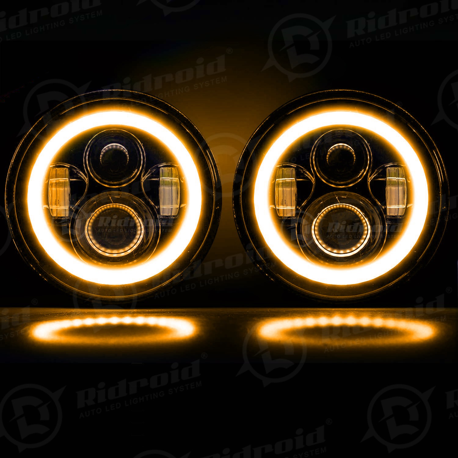 7″ LED Headlight Blue DRL Turn Light For Harley Cafe Racer & Indian Motorcycle