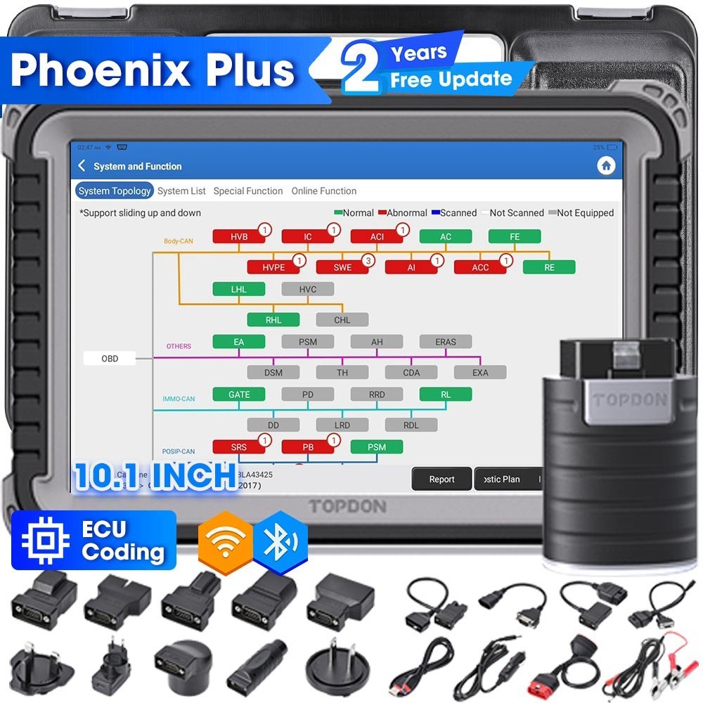 TOPDON Scanner 2026 NEW Phoenix Plus ECU Online Coding Diagnostic Scan Tool