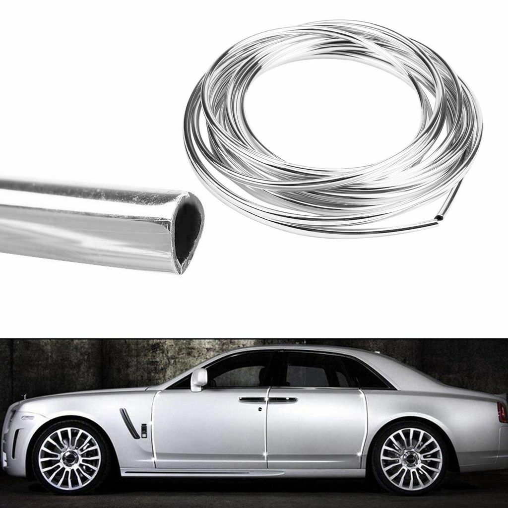 20FT Long Silver Chrome Car Door Edge Guard Molding Trim Protectors Strip Cover