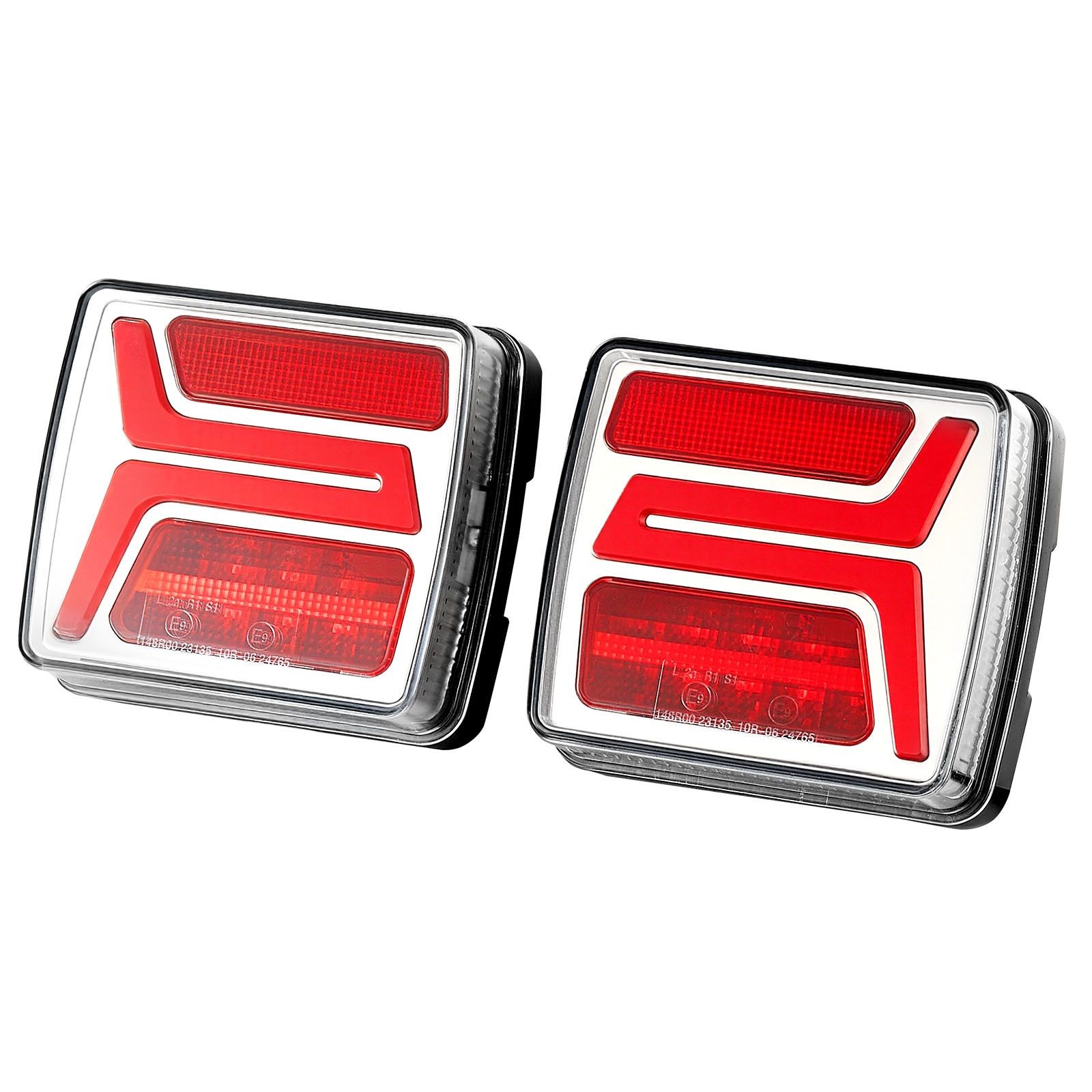 2PCS Square Magnetic LED Trailer Tail Light Kit 12V IP67 Waterproof 24ft Cable