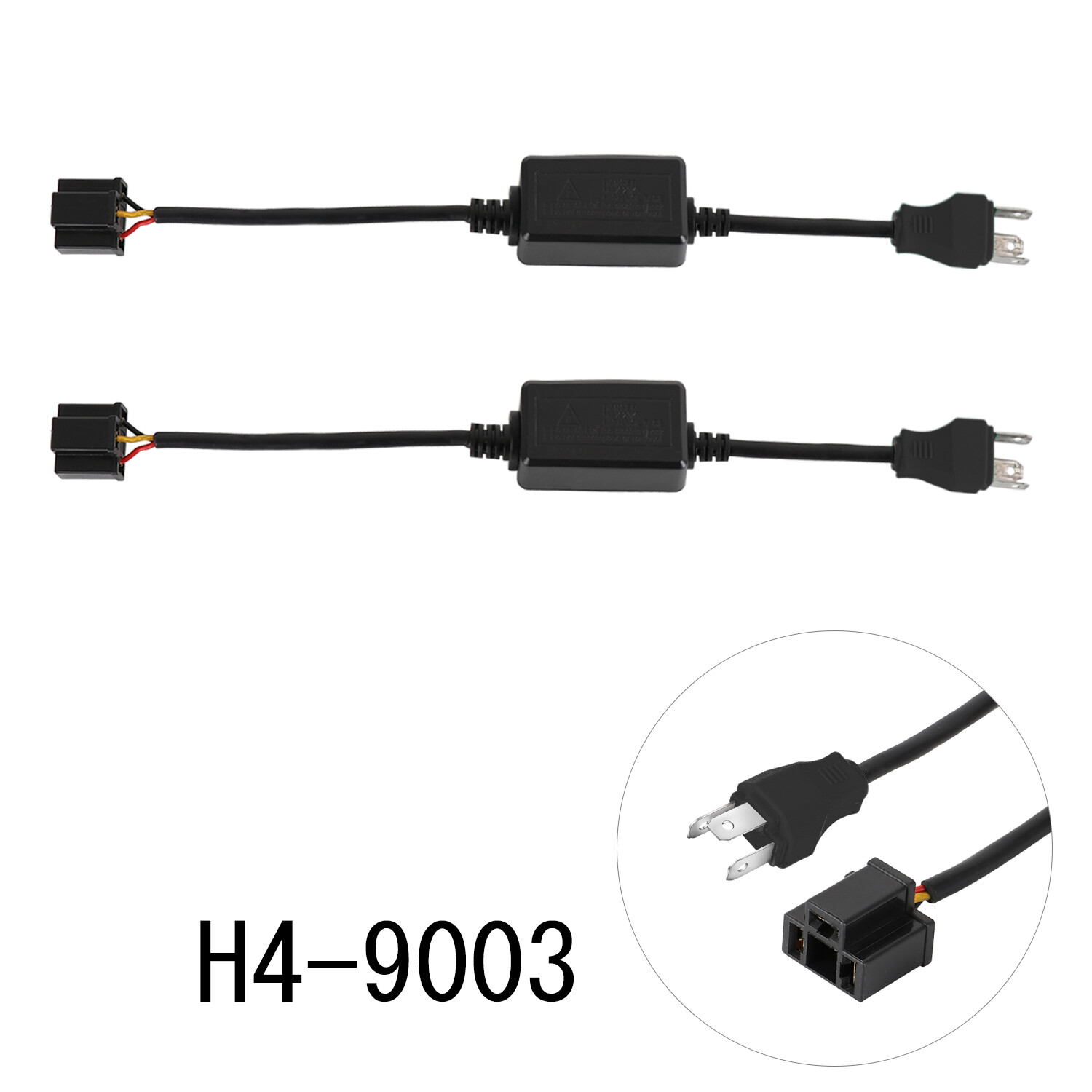 2pcs H4 9003 LED Headlight Canbus Adapter Harness Decoder Anti Flicker