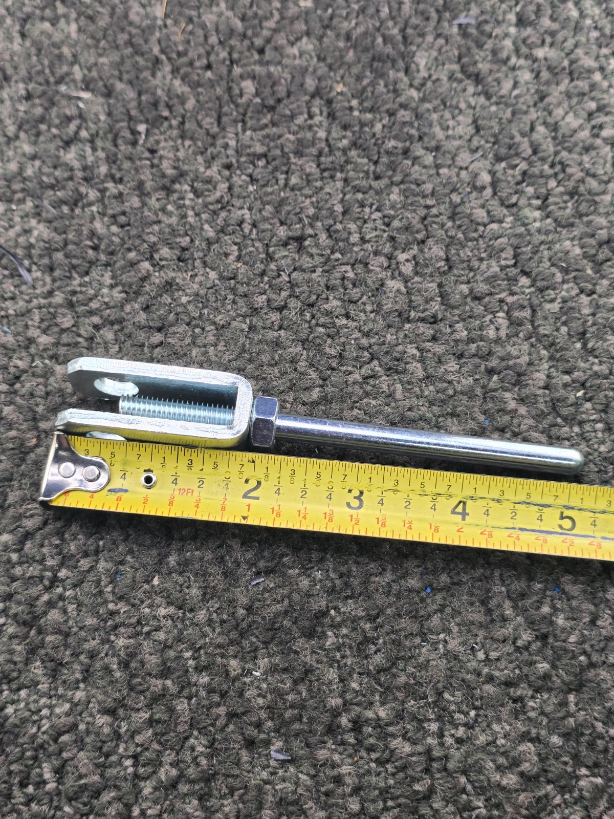 Threaded Clevis Rod Yoke Joint End Assembly Zinc-Plated Steel 5″ x .39″ x .27″