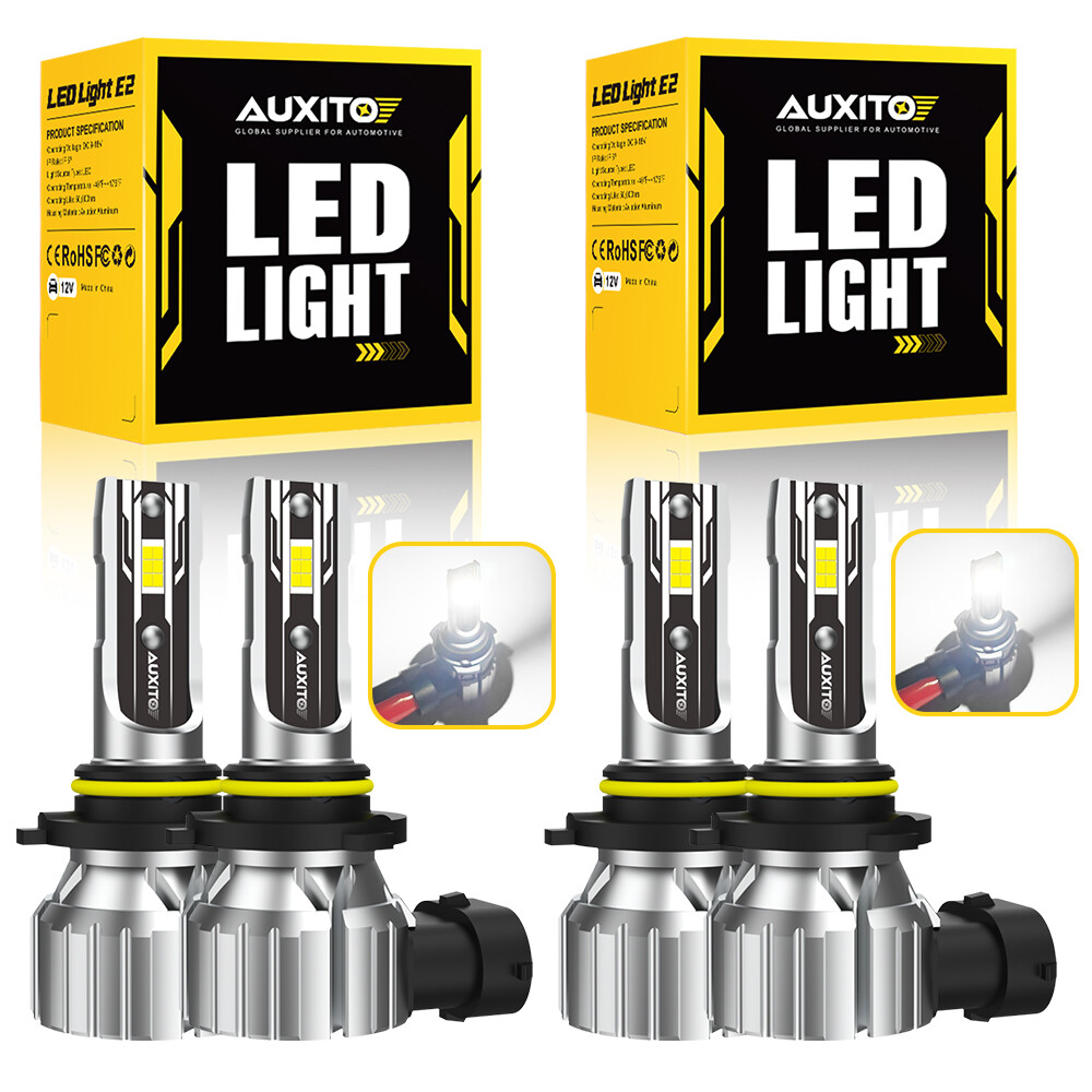 4X AUXITO 9005 9006 LED Headlight Kit Bulbs High Low Beam White 80000LM EOA