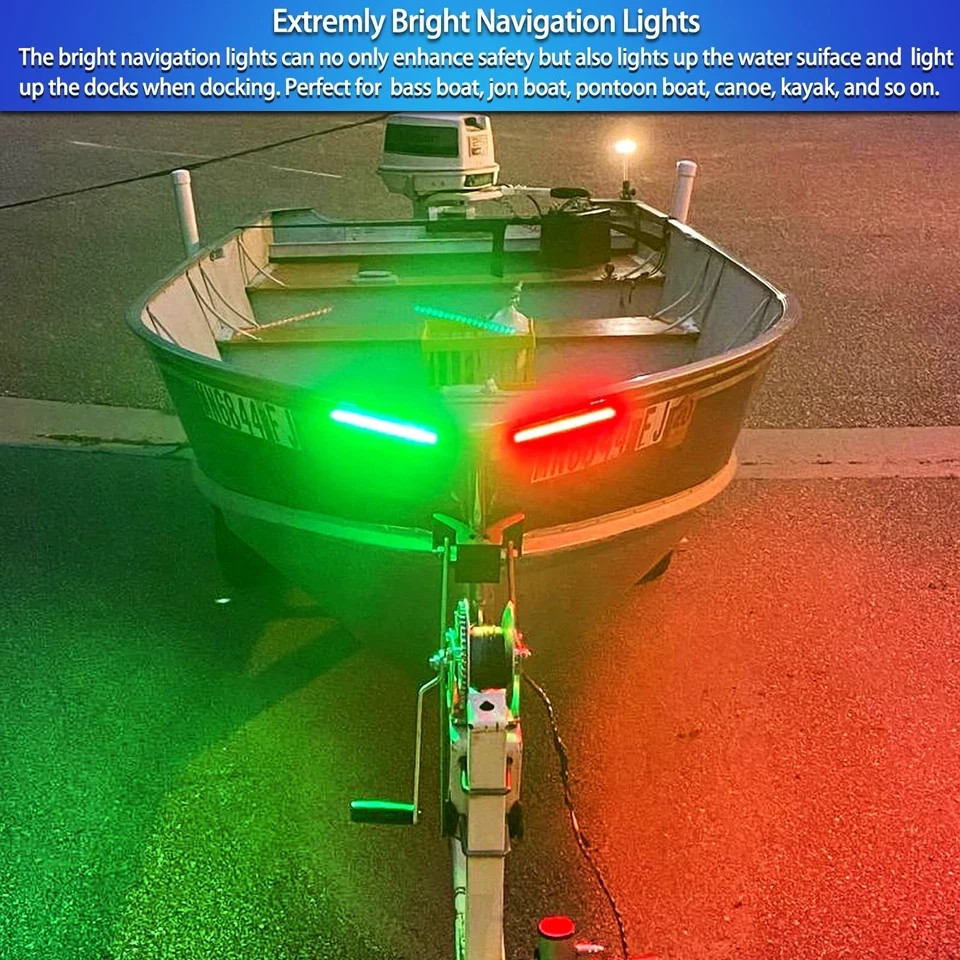 LED Boat Navigation Lights Red Green Marine Bow Lights Waterproof Strip