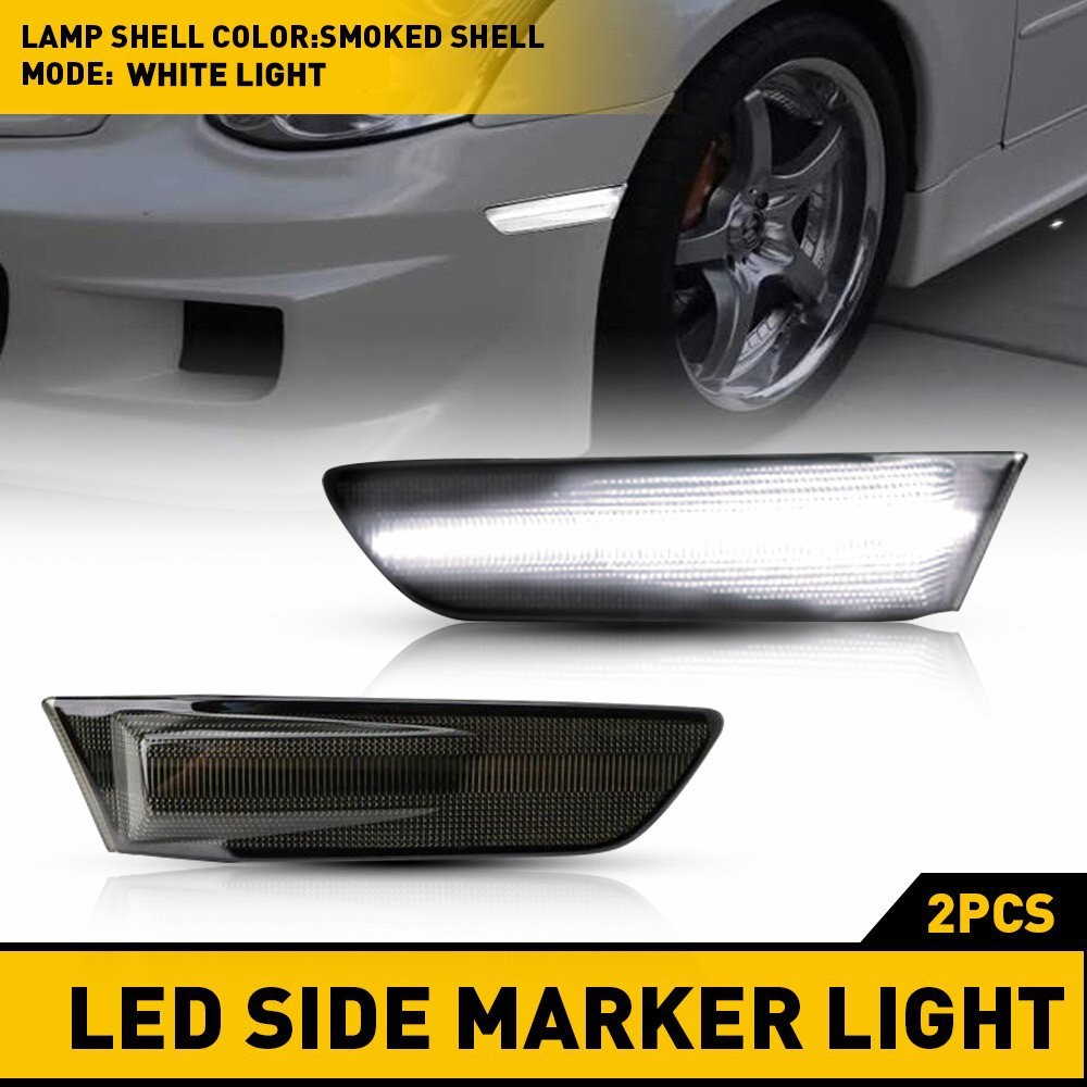 2x Smoke LED Side Light Marker For 2003-07 Infiniti G35 2D Coupe Nissan Skyline