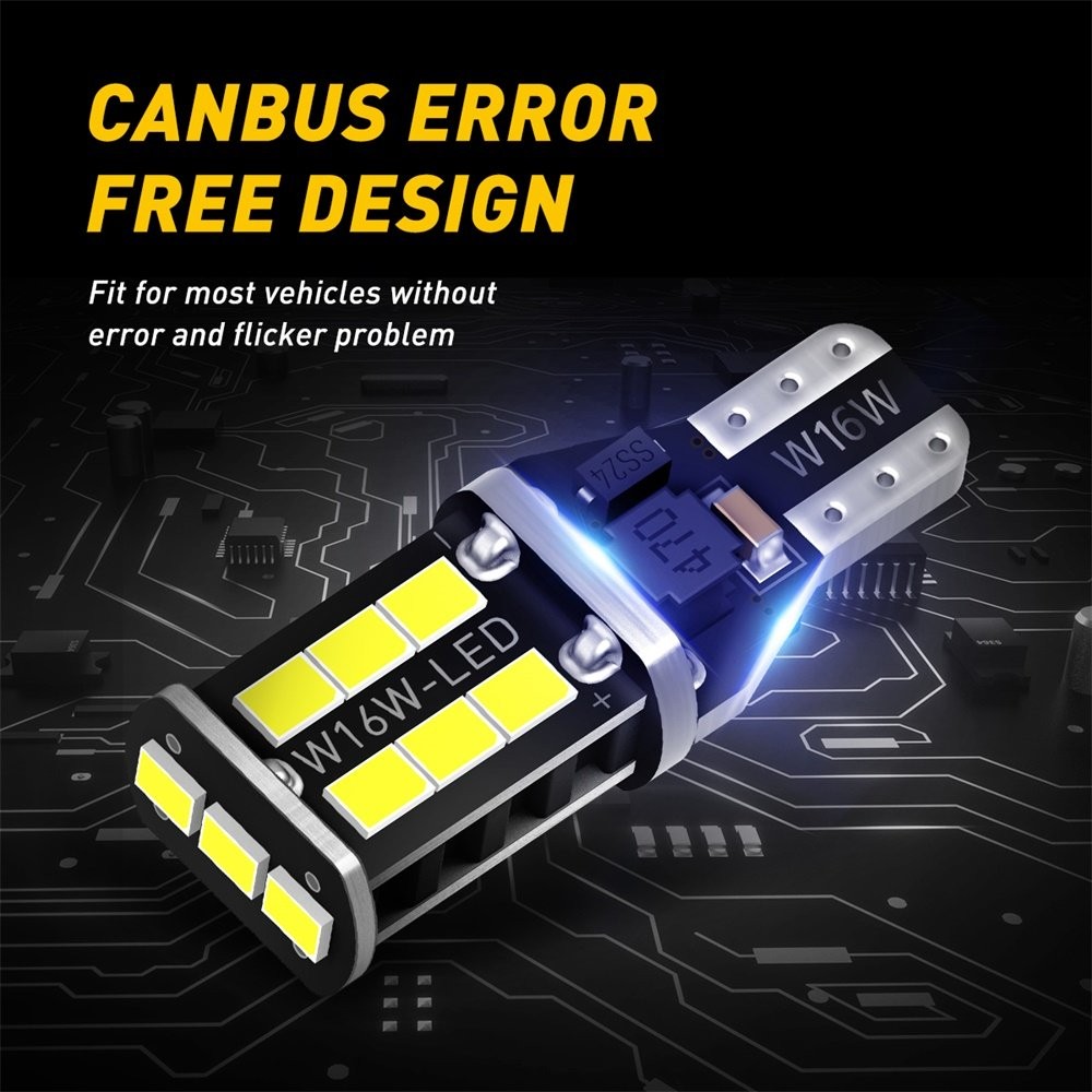 2X Super Bright White Canbus LED Bulb Car Backup Reverse Light 912 921 T15 W16W