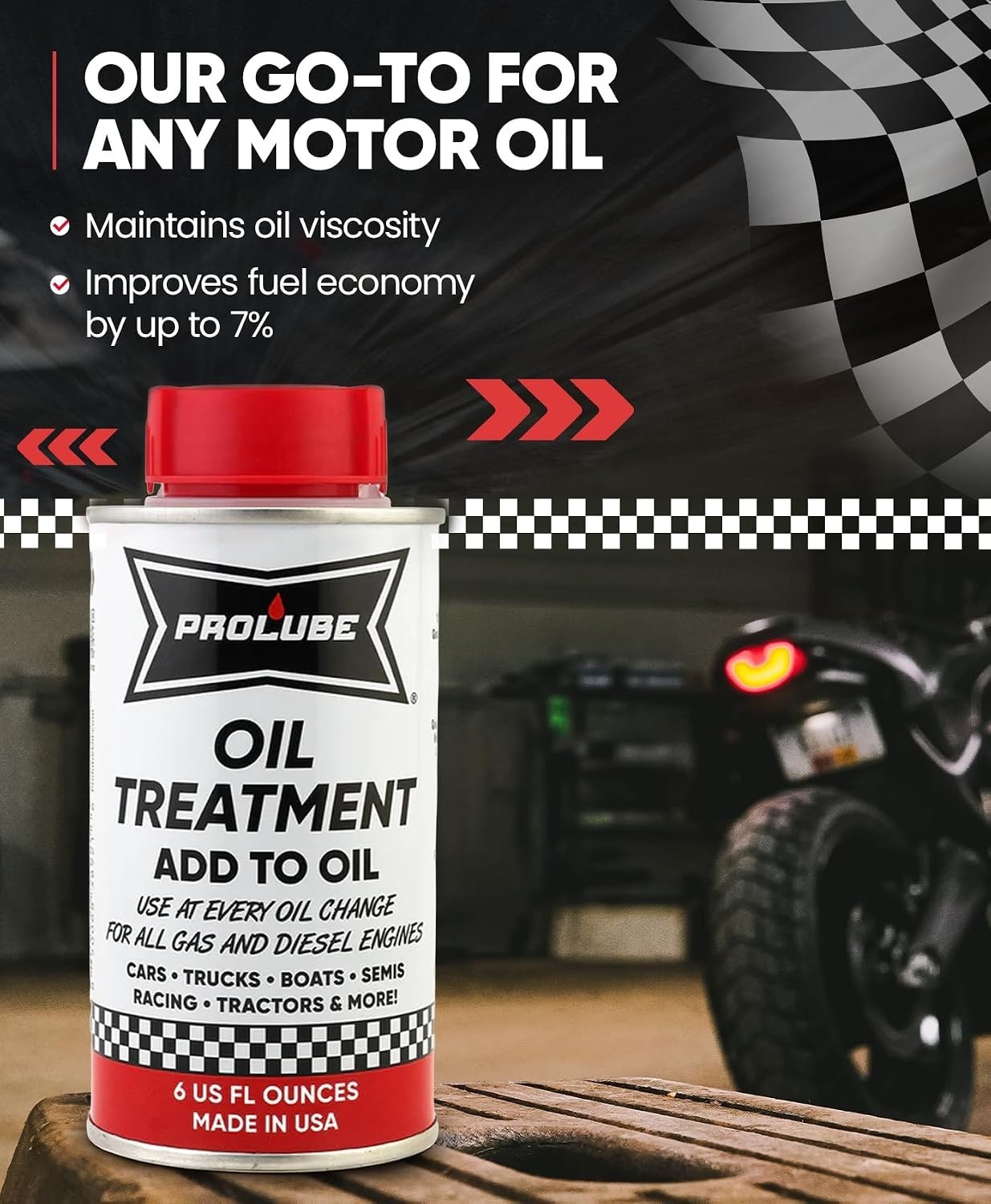 Prolube Engin Oil Treatment 6 oz – Engine Oil Additive for Gas & Diesel Engine