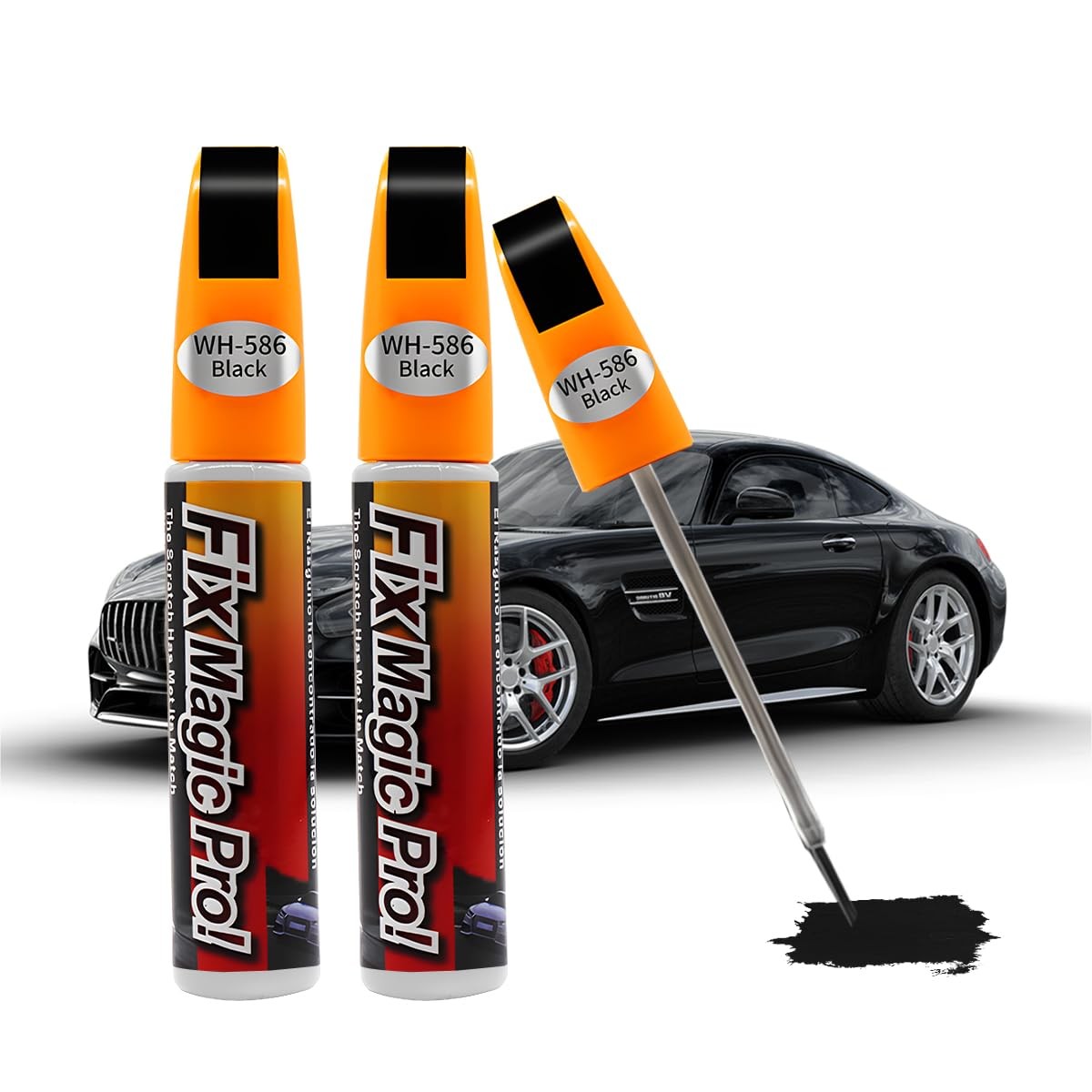 KHGUZ Touch Up Paint for Car, Two-in-One Vehicle 0.2 Fl Oz (Pack of 2), Black