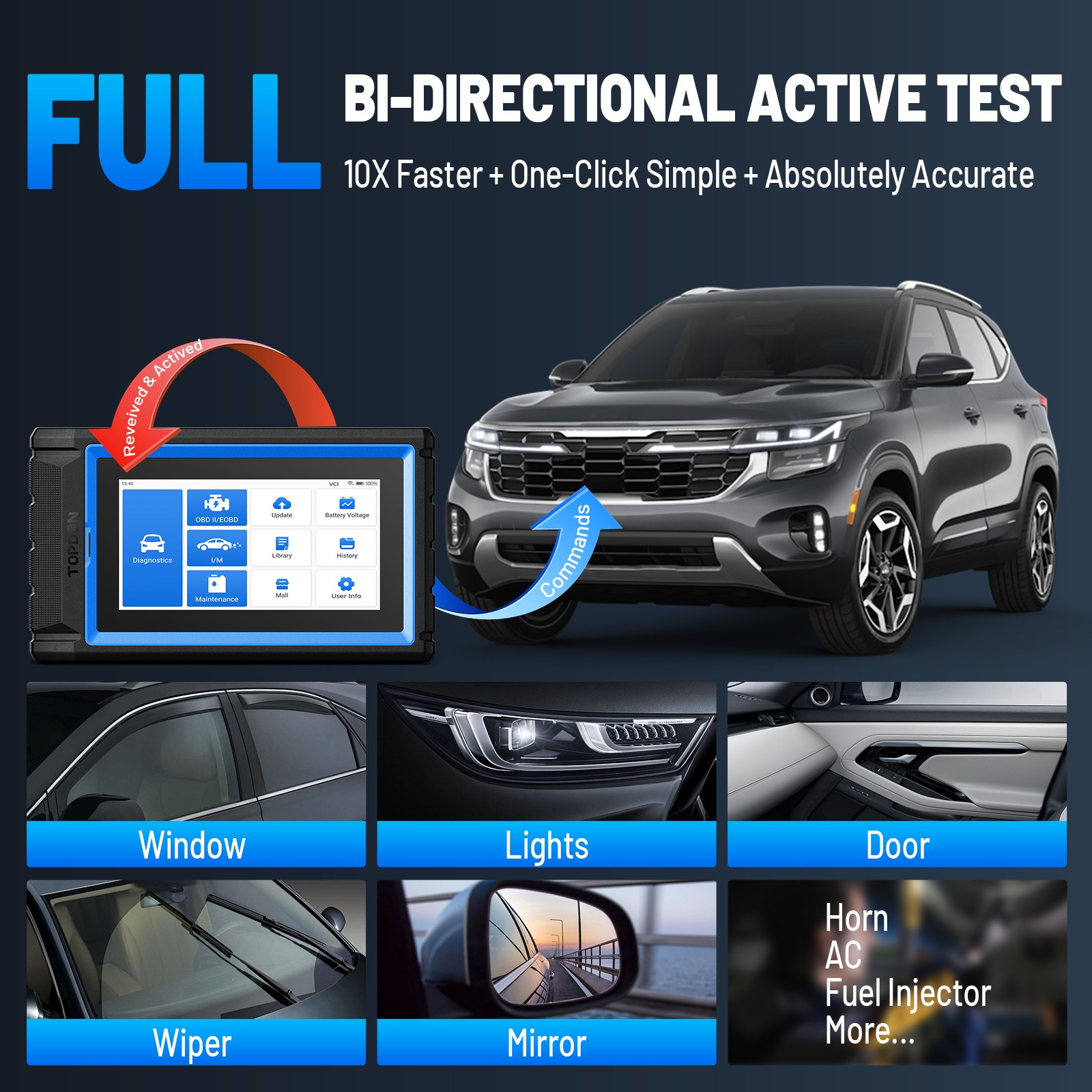 2026 TOPDON VeriDiag X800BT 34+Reset Bluetooth Bidirectional Vehicle Code Reader