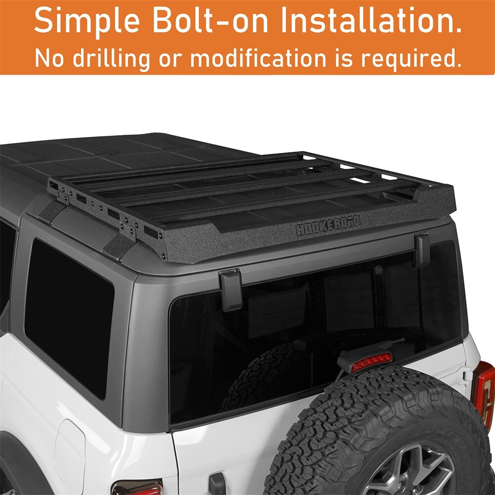 Half Roof Rack Cargo Carrier Luggage Basket Crossbar Fit 21-26 Ford Bronco 4Door