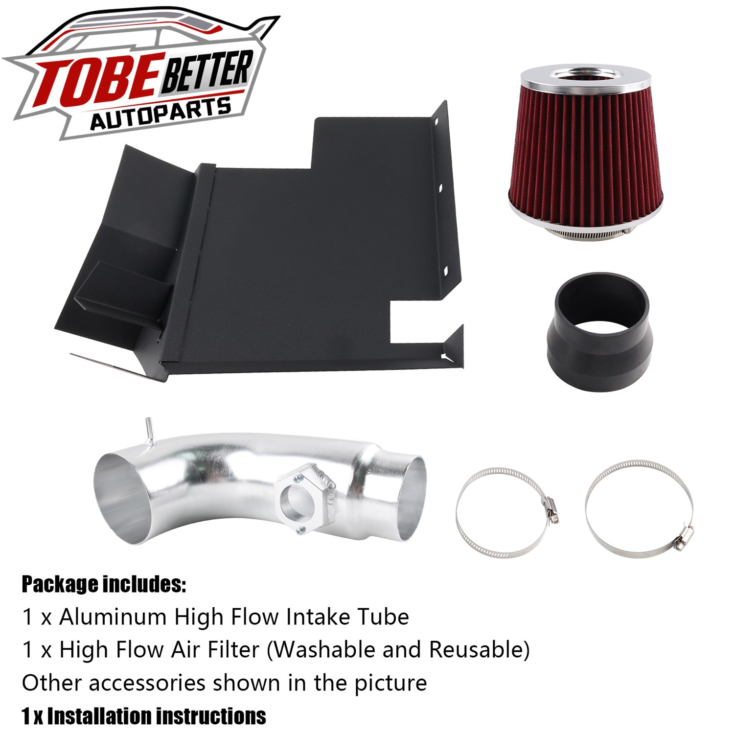 For BMW 128i 328i 3.0L 2007-2011 Red Filter Cold Air Intake System For 2006 330i
