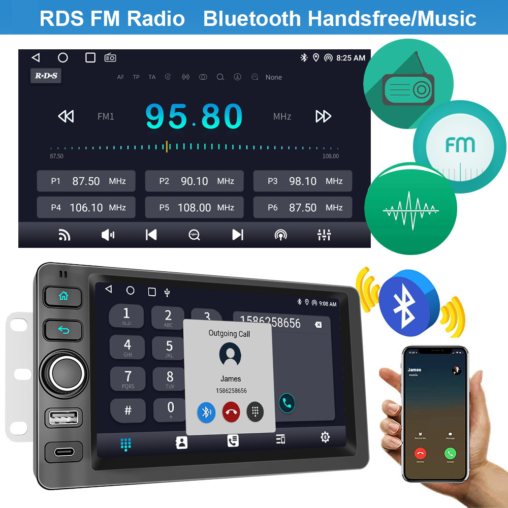 For 2003-2006 Hummer H2 CarPlay Android 13 Car Radio Stereo 4+64G 7in DSP