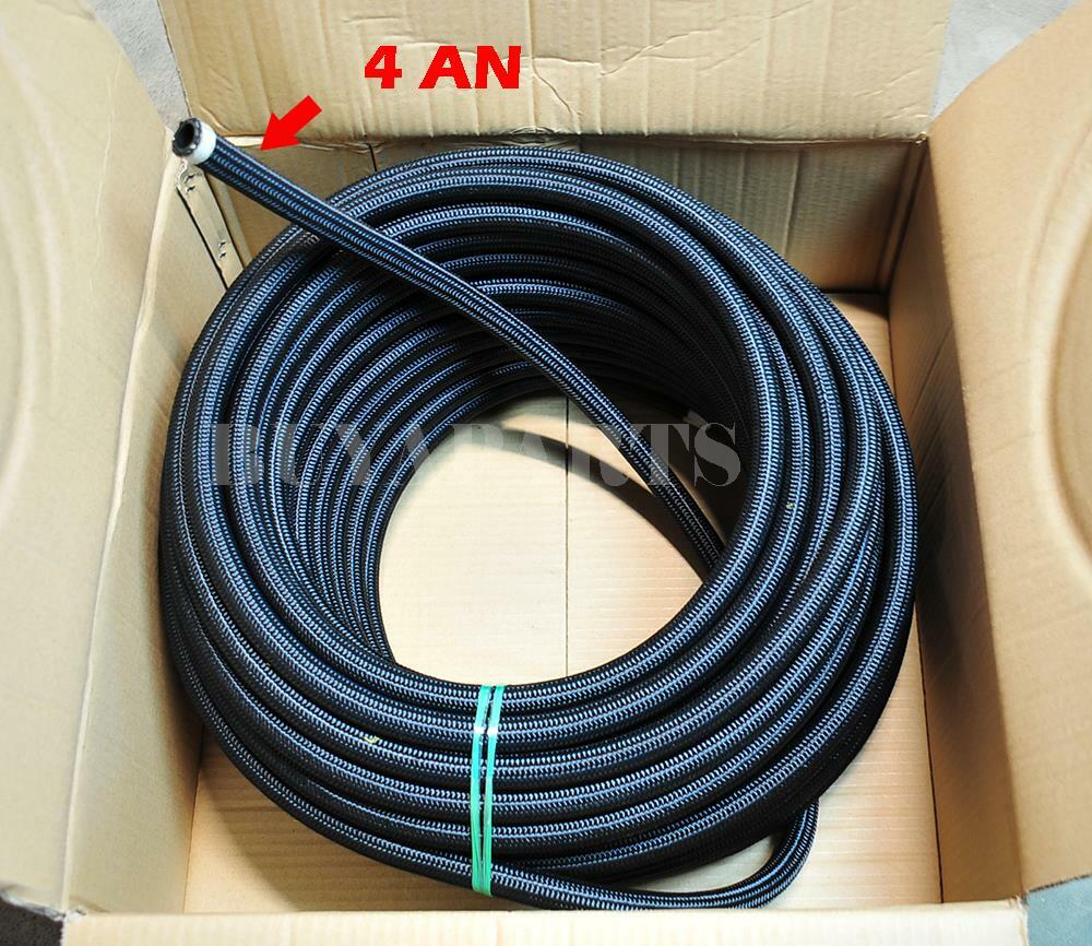 2ft / 2 Feet 4 AN -4AN AN4 Black Nylon Braided Fuel /Oil/ Gas Line Hose 1000 PSI