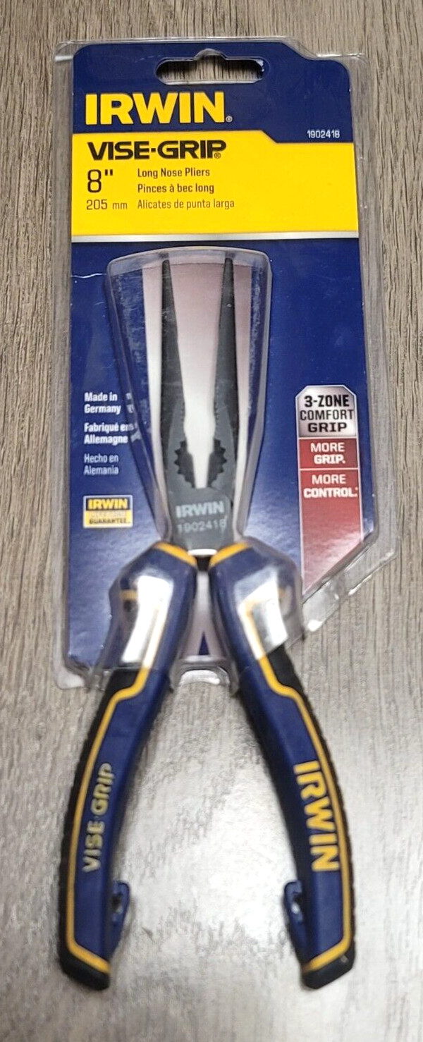 Irwin Vise-Grip 8″ Pro Long Nose Pliers w/Cutter, Made in Germany #1902418