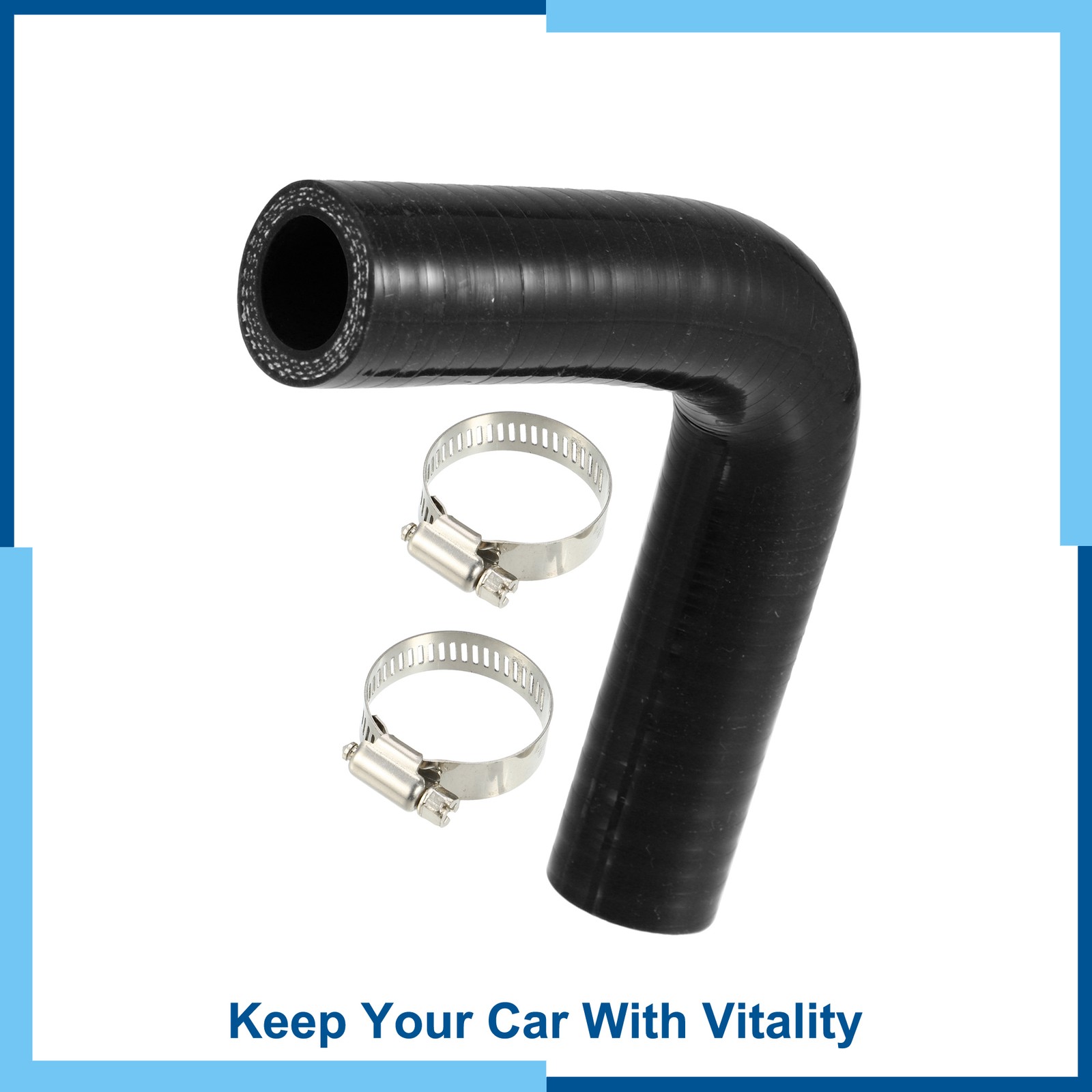 1 Set 19mm 0.75″ ID 90 Degree Elbow Engine Silicone Hose Black fit for Car