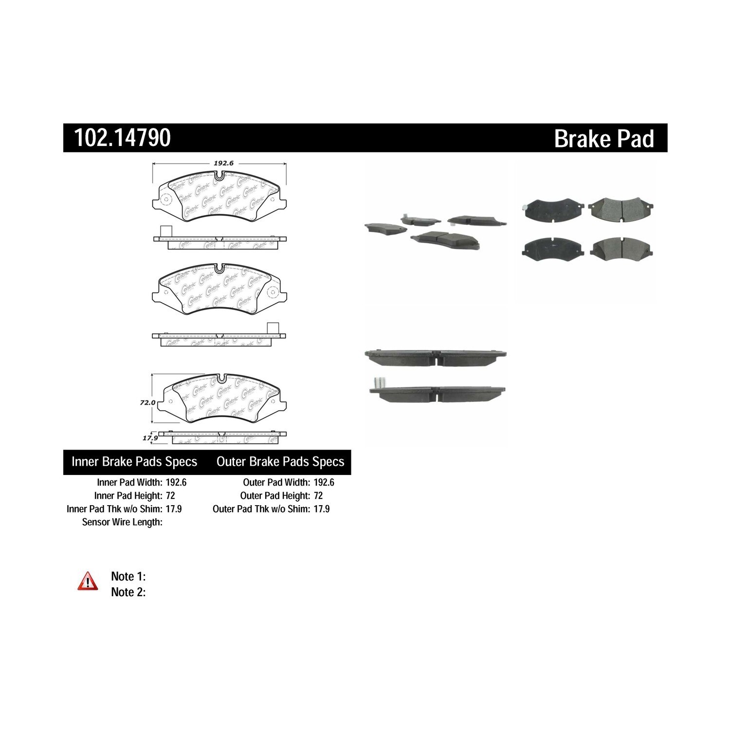 Centric Front Disc Brake Pad for Land Rover (102.14790)