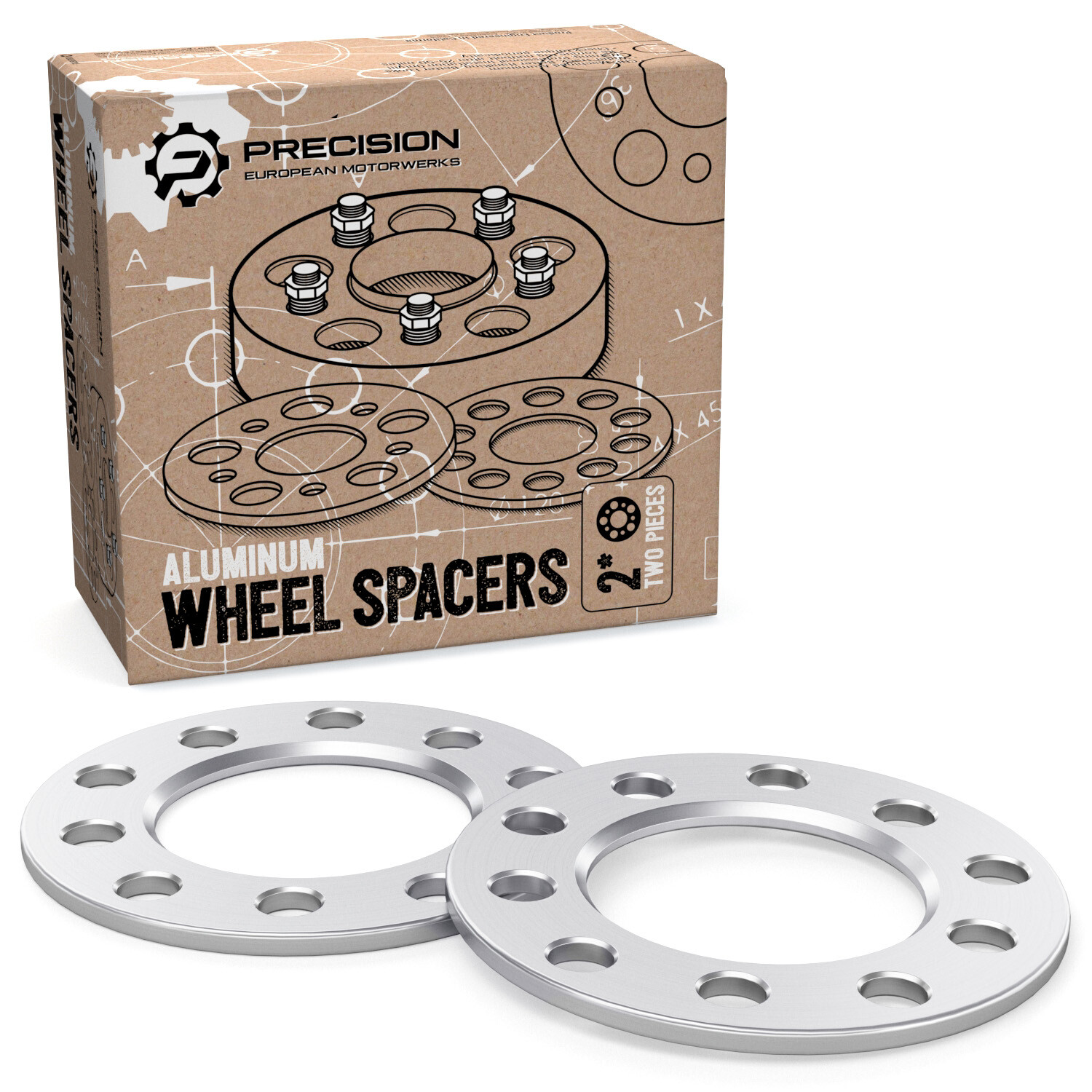 2pc – 1/4″ Thick | 5×4.75 & 5×4.5 Wheel Spacers | (0.25 inch) Flat Heavy Duty