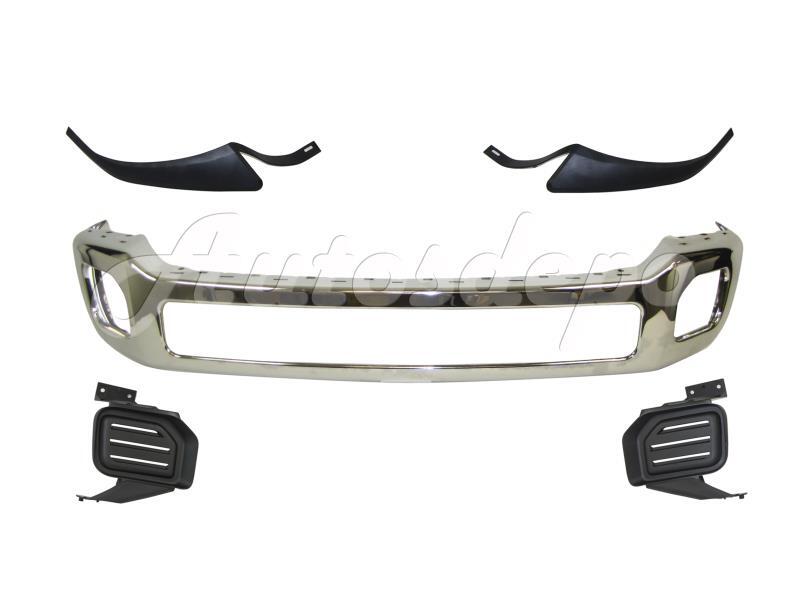 Front Bumper Chrome Face Bar Out Molding Fog Bezel Trim 5Pcs For F450 F550 11-16