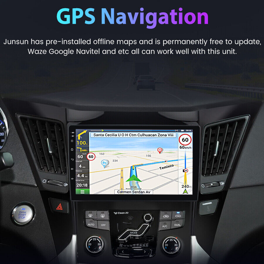 Bluetooth FM RDS Car Stereo for 2010-2015 Hyundai Sonata Android 13