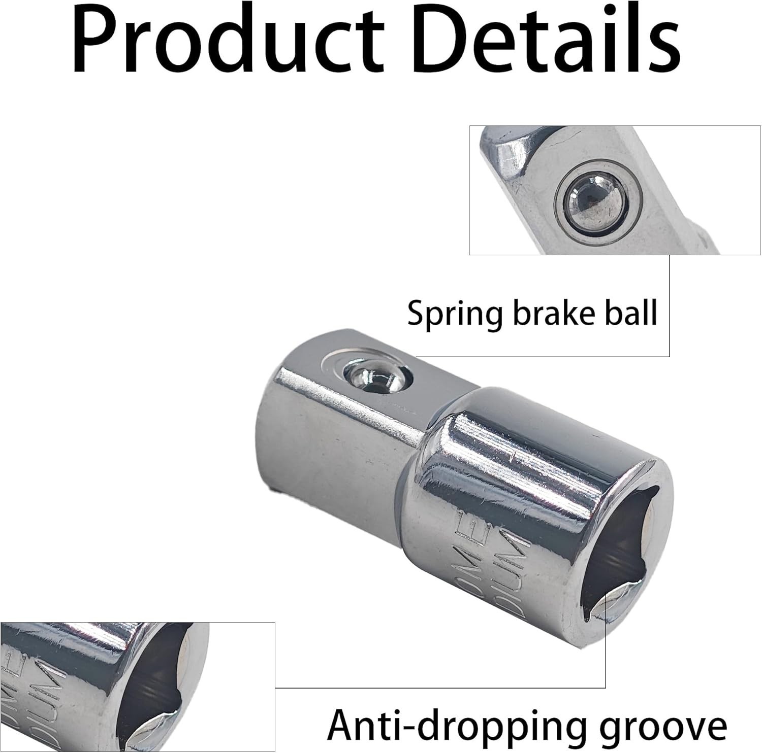 2Pcs 1/4 Inch Drive F x 3/8 Inch M CR-V Steel Socket Adapter, Female to Male …