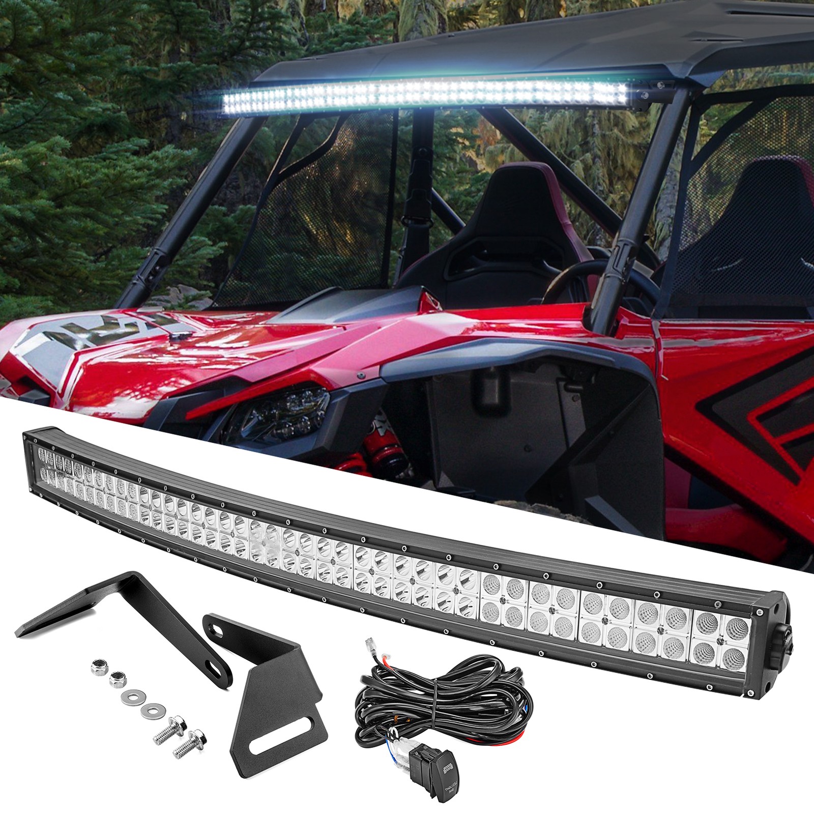 Roof 42” LED Light Bar Mount Wire Kit For Honda Talon 1000R 1000X 2019-2026