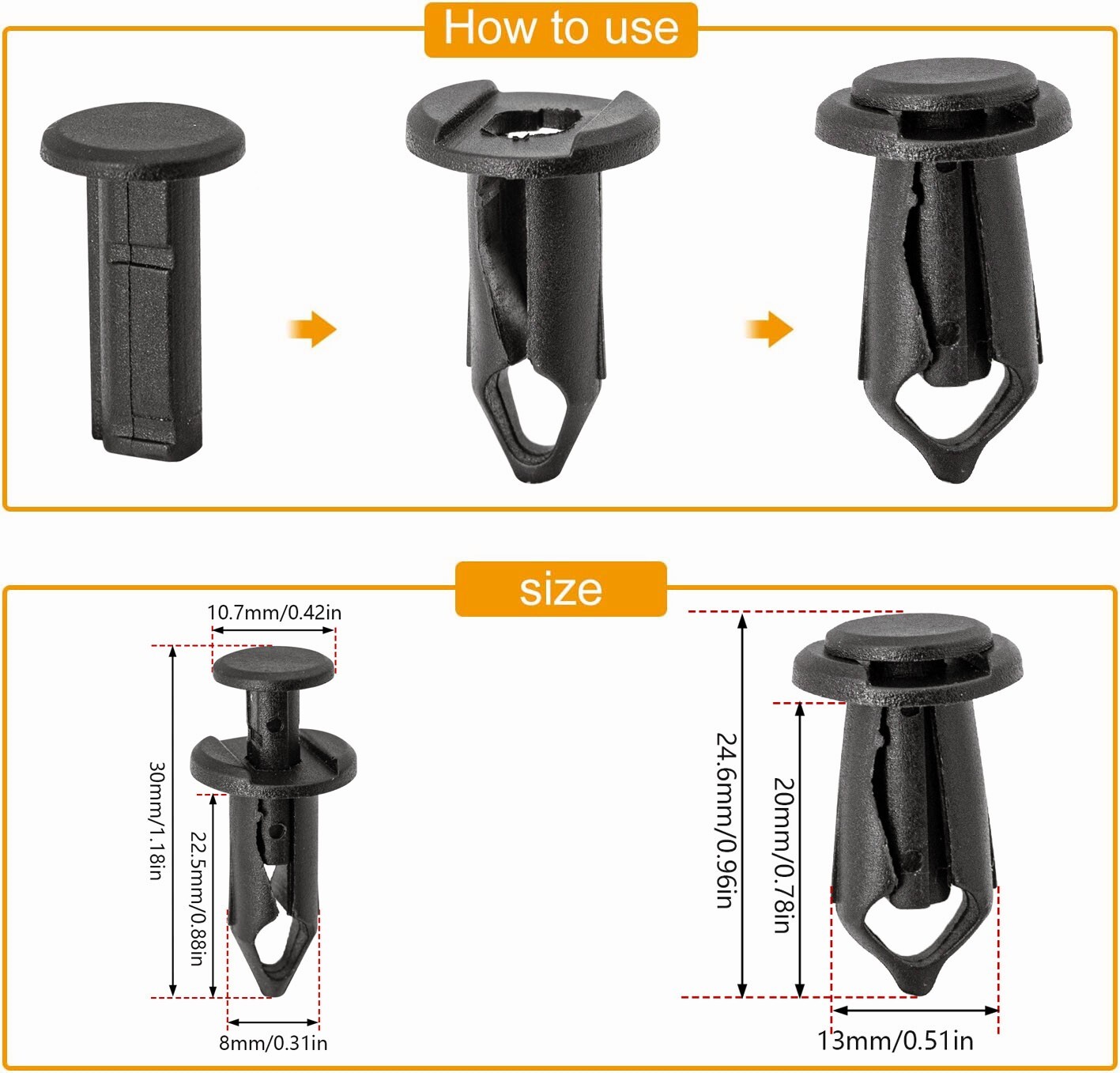For Audi Body Bolts U-nut Clips – M6 Engine Under Cover Splash Shield Guard