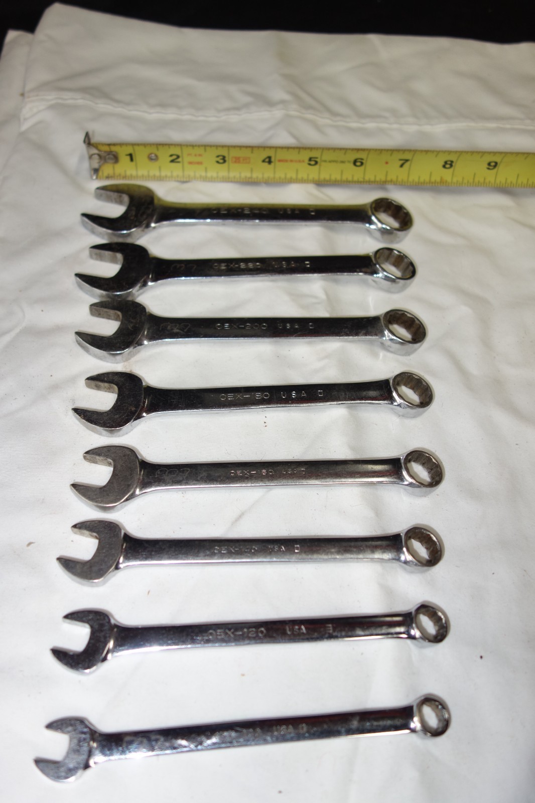 Snap On 8 Piece Set of OEX Combination Wrenches-240,220,200,180,160,140,120,100