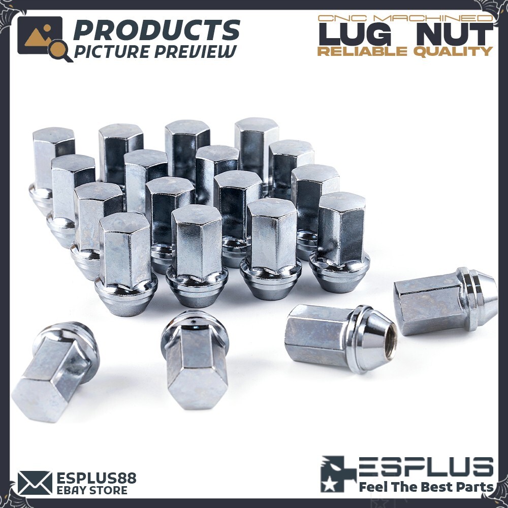 24x Chrome Chevy OEM Factory Lug Nuts M14x1.5 Silverado Tahoe Suburban Colorado