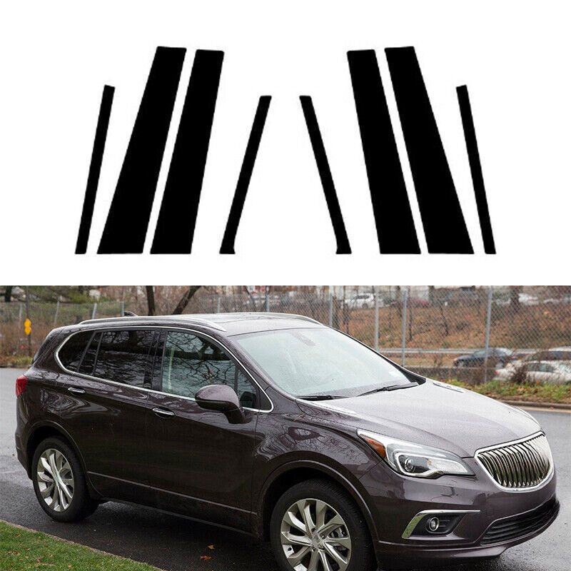 8X Gloss Black Pillar Posts Covers Window Door Trim For Buick Envision 2016-2020