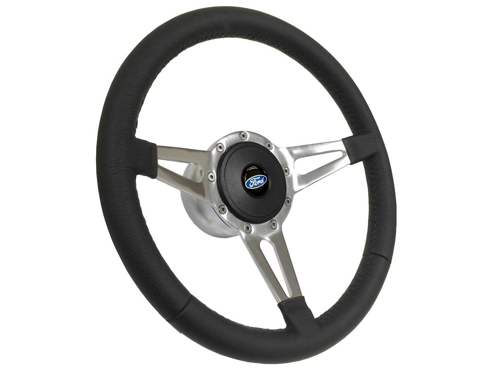 S9 Premium Leather Steering Wheel 3-Spoke Ford Kit | 40’s Taper & Key Adapter